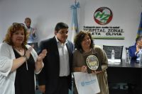 Lxs ministrxs de Salud, García y Vizotti, y la ministra Claudia Martínez.