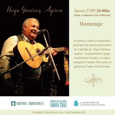 Homenaje a Hugo Giménez Agüero en el Complejo Cultural