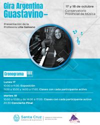 La pianista Lilia Salsano brindará Clases y Concierto en el marco de la “Gira Guastavino”