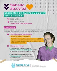 #EvitaInspira: Este sábado se concretará el Encuentro de Mujeres y LGBTI+ de Santa Cruz