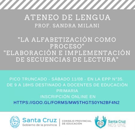 Inscripciones abiertas para Ateneo de Lengua en Pico Truncado para Educación Primaria