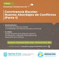 Invitan a participar del curso “Convivencia Escolar: Nuevos Abordajes de Conflictos”