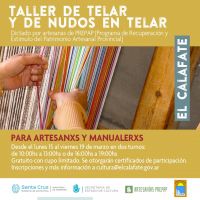 Cultura destina dos talleres para artesanos y manualeros de El Calafate