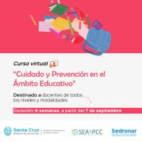 Invitan a participar del Curso virtual “Cuidado y prevención en el ámbito educativo”