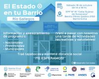Este sábado “El Estado en tu Barrio” llegará al Barrio Evita de Río Gallegos