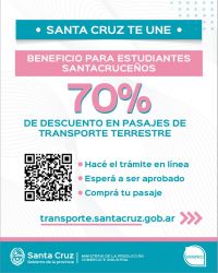Santa Cruz Te Une: descuento en pasajes terrestres para estudiantes hacia Buenos Aires y Córdoba