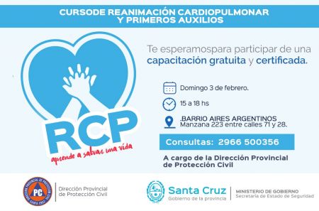 Brindaran capacitaciones de RCP y Primeros Auxilios en el B° Ayres Argentinos de Río Gallegos