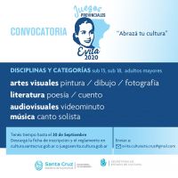 Juegos Culturales Evita Santa Cruz 2020: Convocatoria abierta hasta el 30 de septiembre
