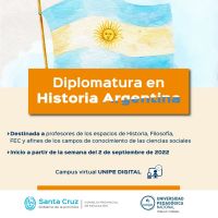 Invitan a inscribirse en la Diplomatura en Historia Argentina