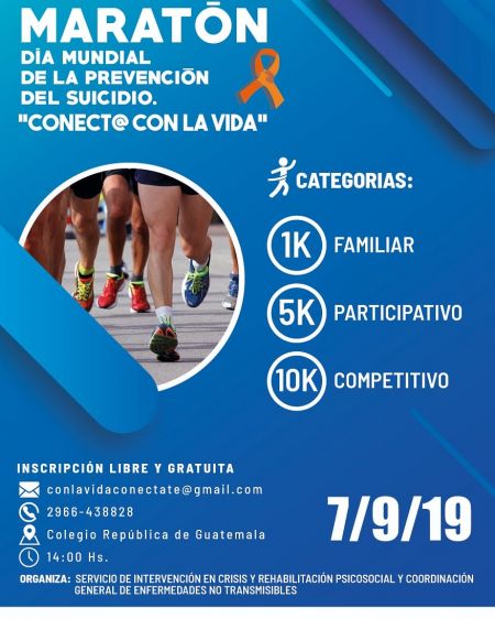 Maratón “Conect@ Con La Vida” por el Día Mundial de Prevención del Suicidio