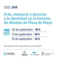 Desarrollarán el tramo formativo “Arte, memoria y derecho a la identidad en la historia de Abuelas de Plaza de Mayo&quot;