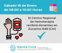 Este sábado realizarán colecta de sangre en el Centro de Atención Infantil de Río Gallegos