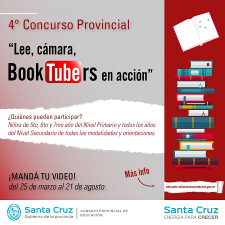4° Edición del Concurso Provincial &quot;Lee, Cámara, Booktubers en Acción&quot;