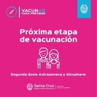 Vacunar para prevenir: Habilitan turnos para la aplicación de segundas dosis de Sinopharm y Astrazeneca